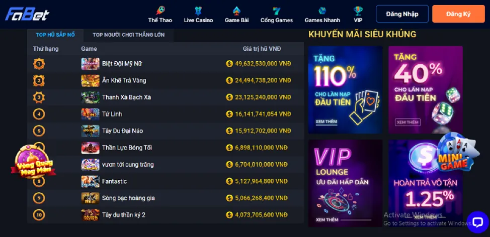 Đa Dạng Trò Chơi Tại Win2888